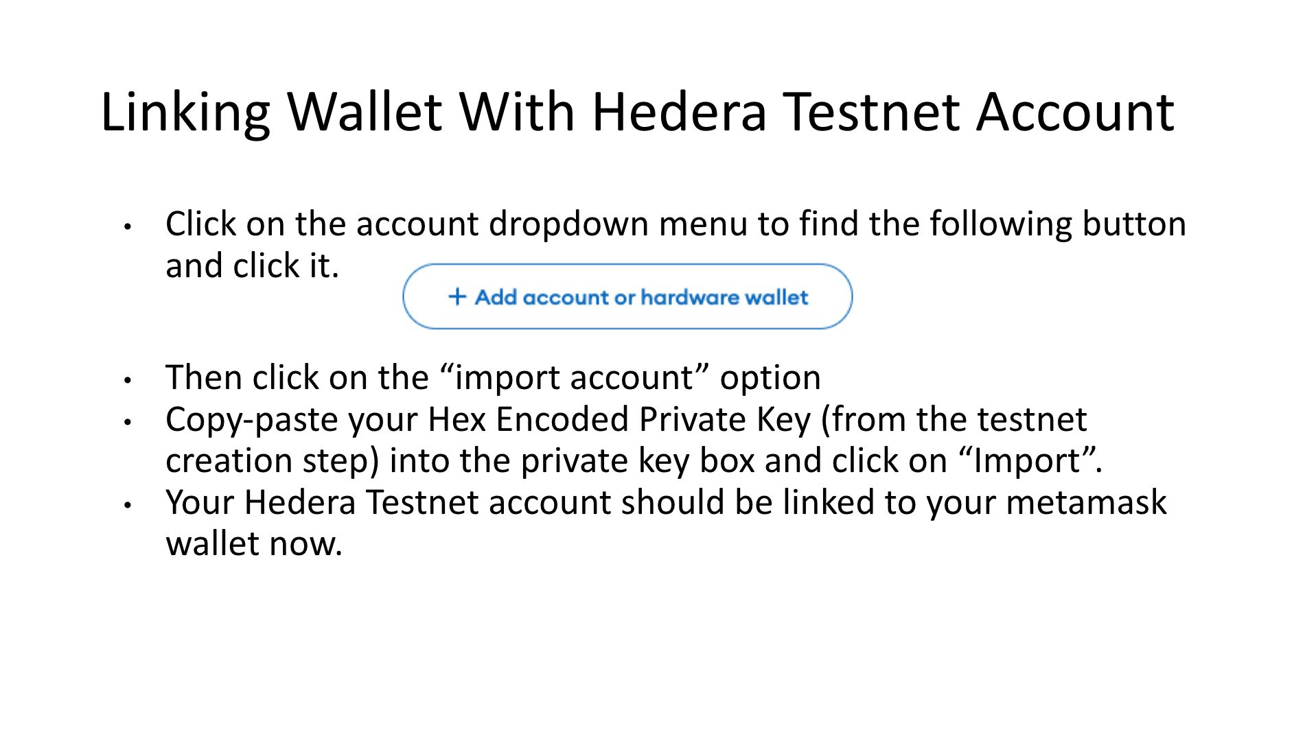 Connecting Wallet to Testnet Acc
